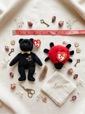 Vintage TY Beanie Babies Lot McDonald’s The End And Lady Bug Set